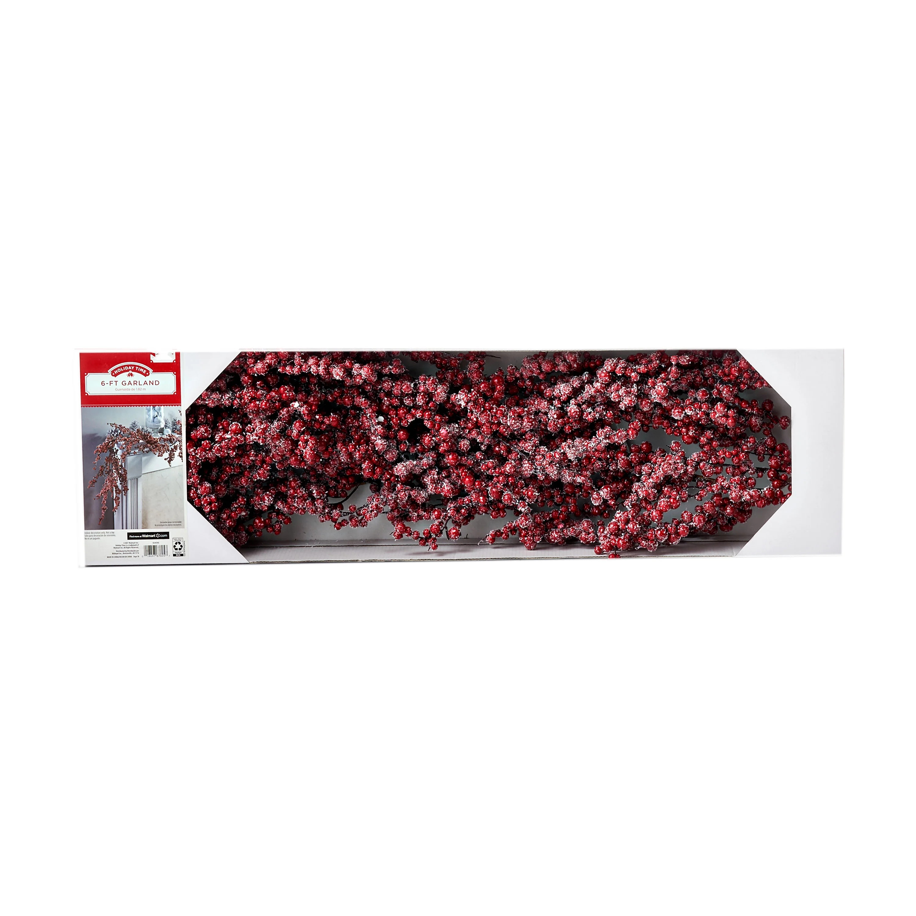 Holiday Time Red Berry Christmas Garland, 6' | Walmart (US)