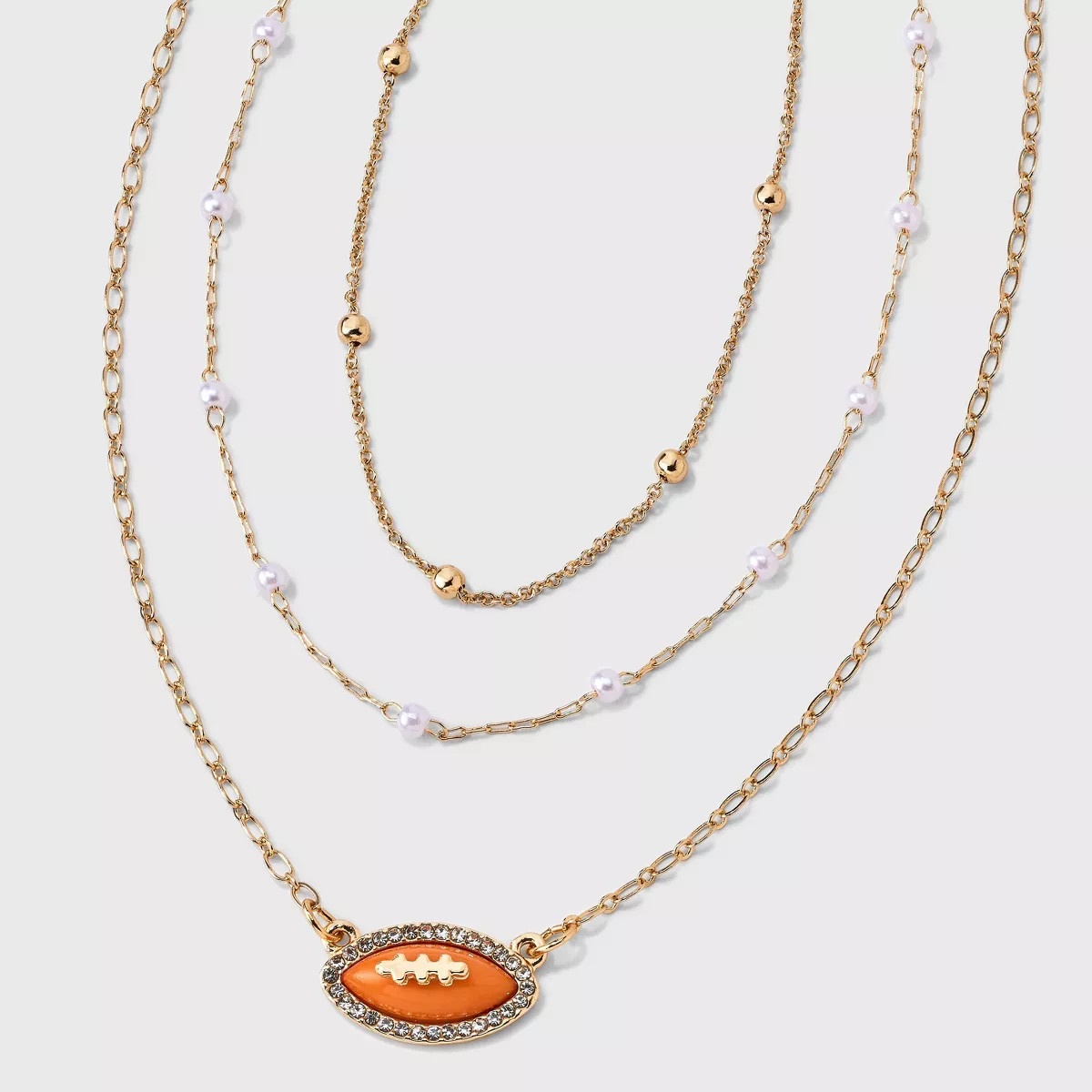 Game Day Football Pendant Necklace Set 3pc - Wild Fable™ Gold | Target