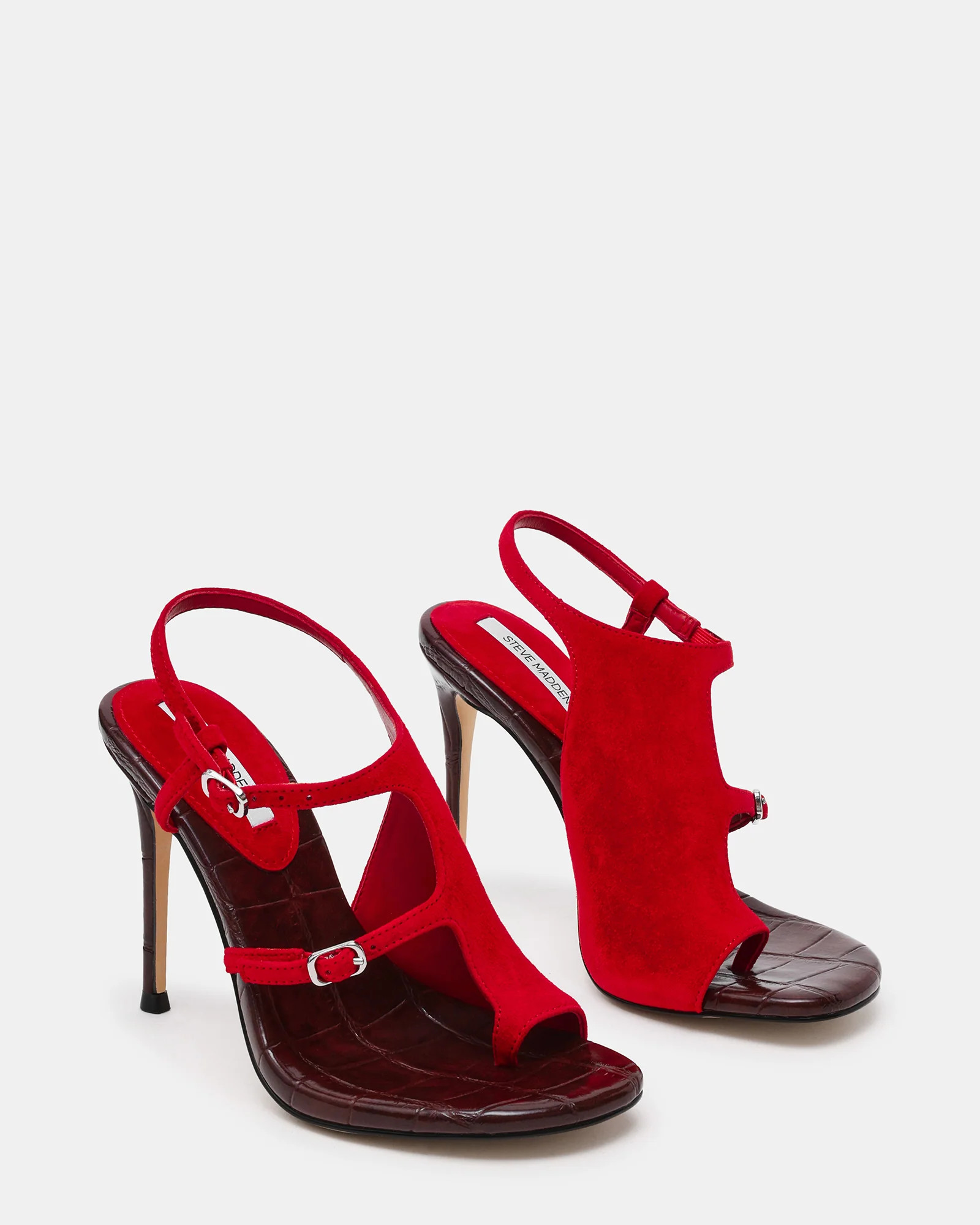 TALLIE Red Suede Thong Toe-Strap Stiletto Women's Heel | Steve Madden (US)