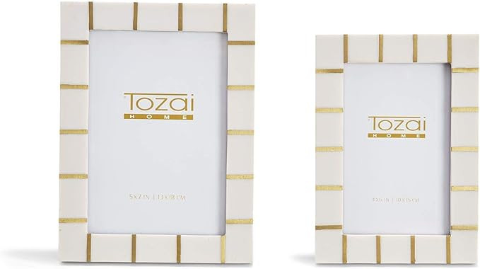 TOZAI Lines Set of 2 Brass Lines Photo Frames Includes 2 Sizes: 4" x 6" and 5" x 7" | Amazon (US)