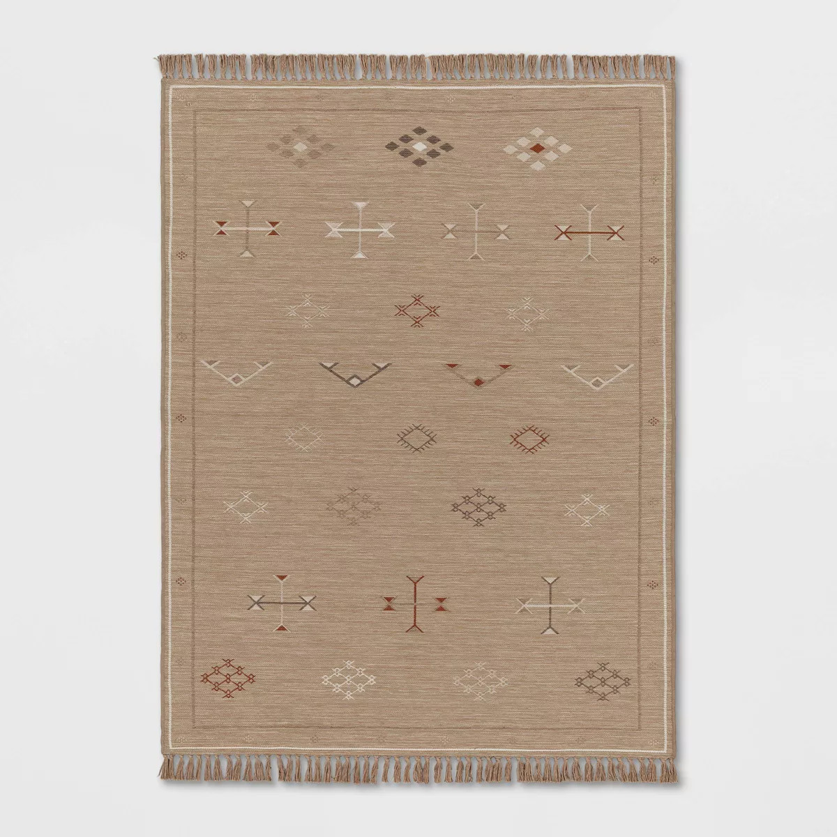 5'x7' Cactus Silk Pattern Outdoor Rug Tan - Threshold™ | Target