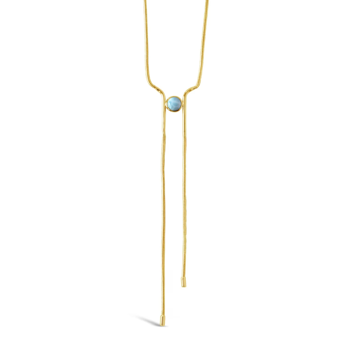 Ocean Drive Bolo In Gold Larimar | Wolf & Badger