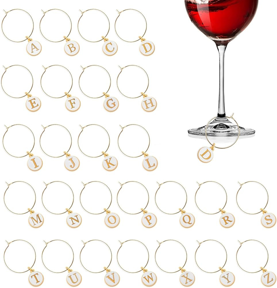 Prasacco 26 PCS Wine Charms for Glasses Wine Glass Charms Markers Tags Stem Glasses Drink Markers... | Amazon (UK)