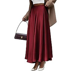 BTFBM High Waisted Skirts for Women Fall Clothes 2025 Elegant Satin Flowy A-Line Cocktail Formal ... | Amazon (US)