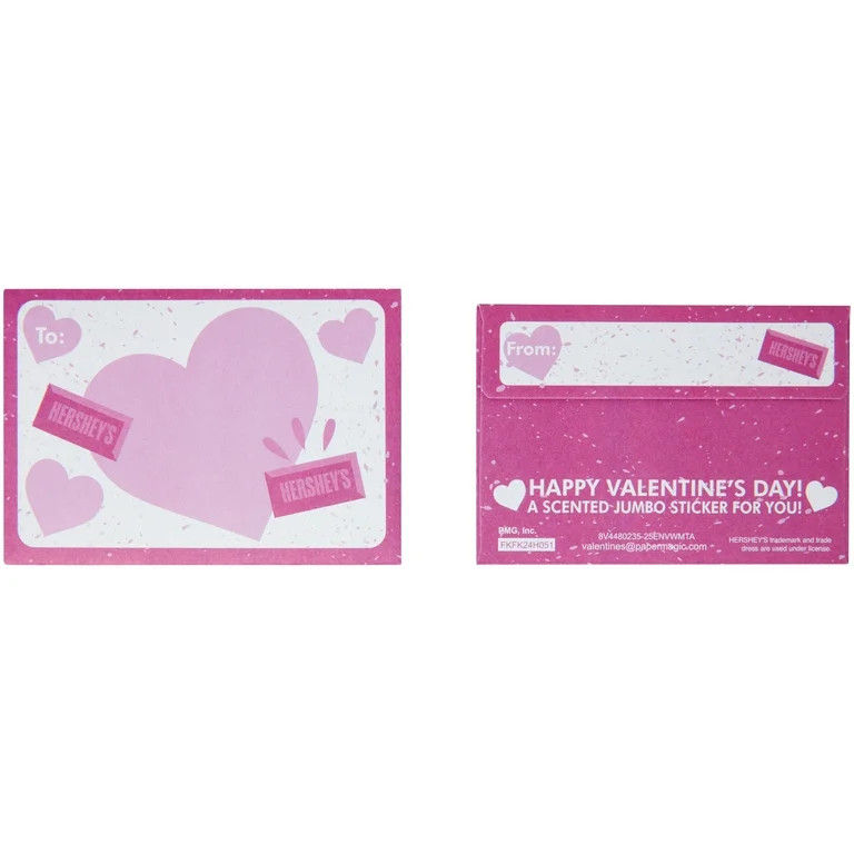 Hershey Chocolate Valentine Kiddie Cards, Classroom Exchange, Stickers, Multi-Color, Party, 16 Co... | Walmart (US)