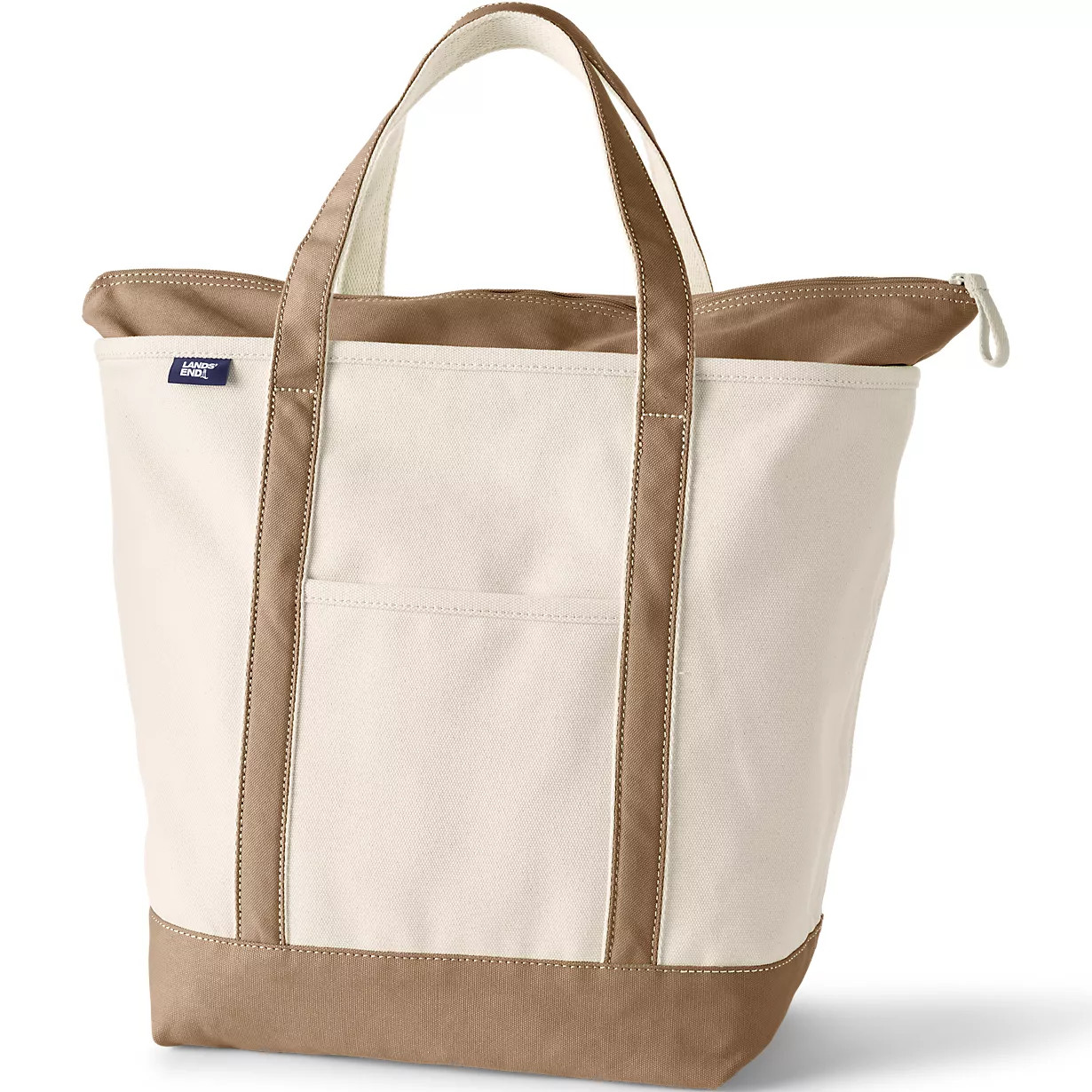 Large 5 Pocket Zip Top Canvas Tote Bag | Lands' End (US)