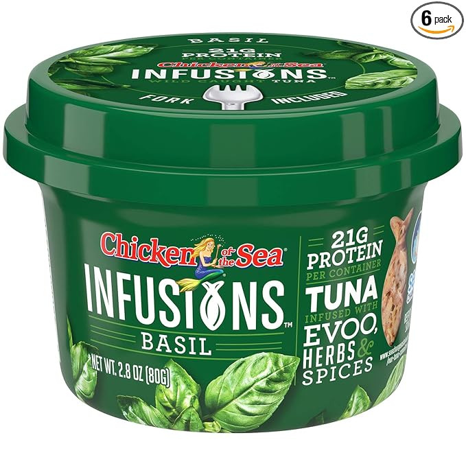 Chicken of the Sea Infusions Tuna, Basil Cups, 2.8-Ounce Cups (Pack of 6) | Amazon (US)