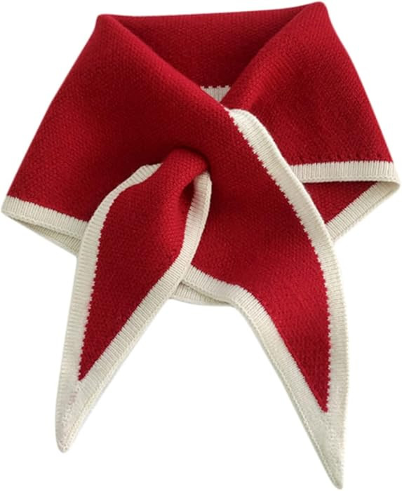 Meoliny Knit Triangle Neck Scarf Autumn Warm Scarf Winter Neck Warmer for Women Neckerchief Winte... | Amazon (US)