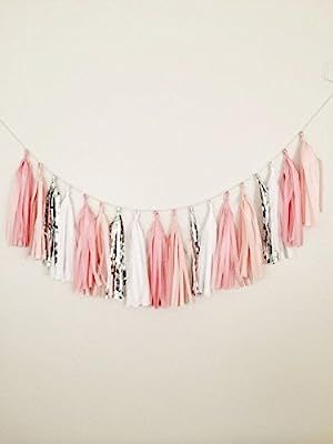 Originals Group 16 X Pink Tissue Paper Tassels for Party Wedding Gold Garland Bunting Pom Pom | Amazon (US)