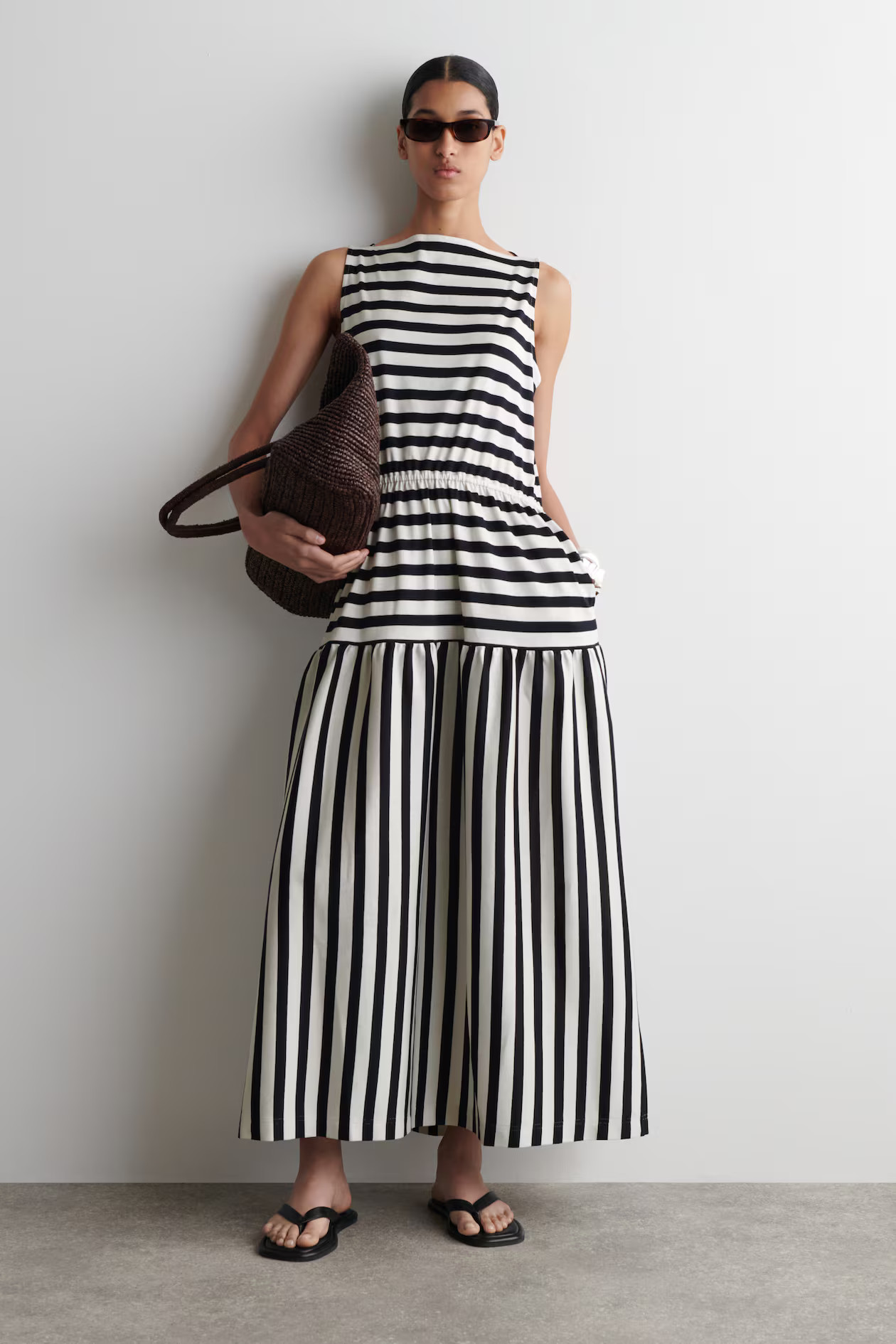 BOAT-NECK GATHERED MIDI DRESS | H&M (UK, MY, IN, SG, PH, TW, HK)