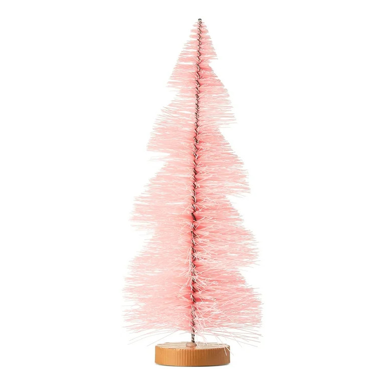 Christmas Village Pine Tree, Blush Pink, 9", by Holiday Time | Walmart (US)