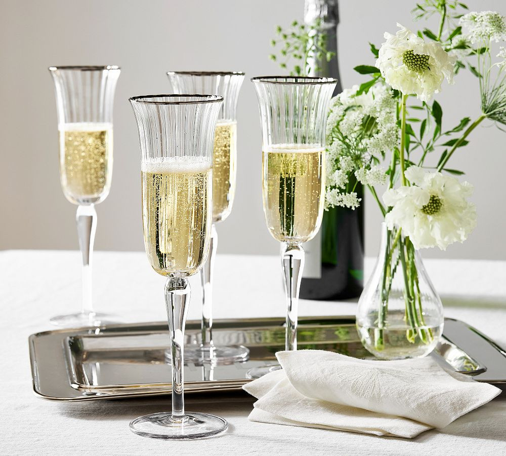 Monique Lhuillier Tatum Champagne Flutes - Set of 2 | Pottery Barn (US)