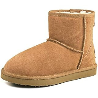 Women's Mini Snow Boots Plush Lined Warm Non-Slip Outdoor Ankle Boot. (Brown,9) | Amazon (CA)