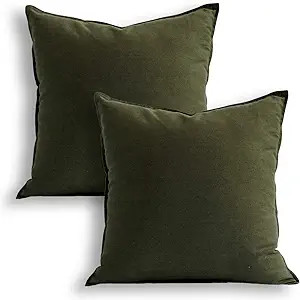 Jeanerlor Set of 2 20"x20" Pillowcase Cousion Cover Decor Cotton Linen with Unique Design to Embe... | Amazon (US)