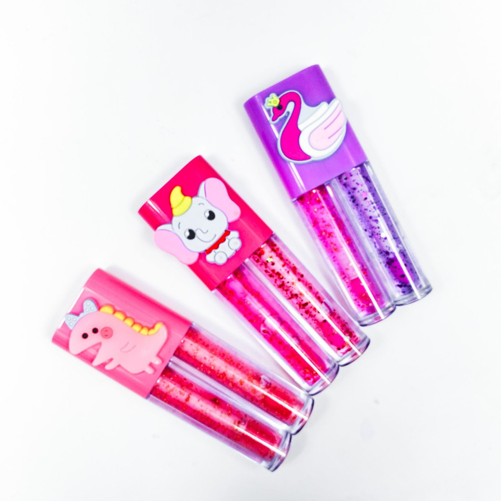 Par duplo Lip tint gloss glitter hidratante tampa bichinho brilhoso | Shopee (BR)