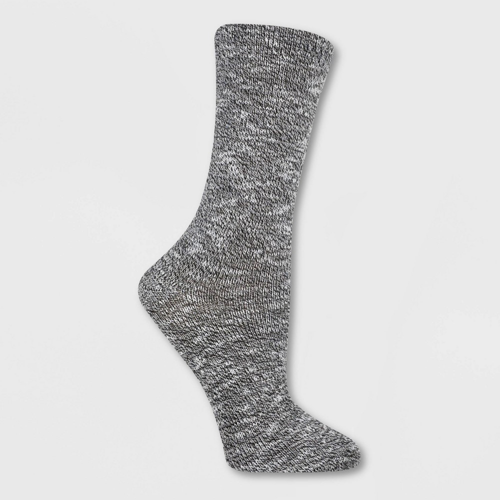 Alaska Knits Women's Lightweight Wool Blend Marled Crew Boot Socks - Black 4-10 | Target