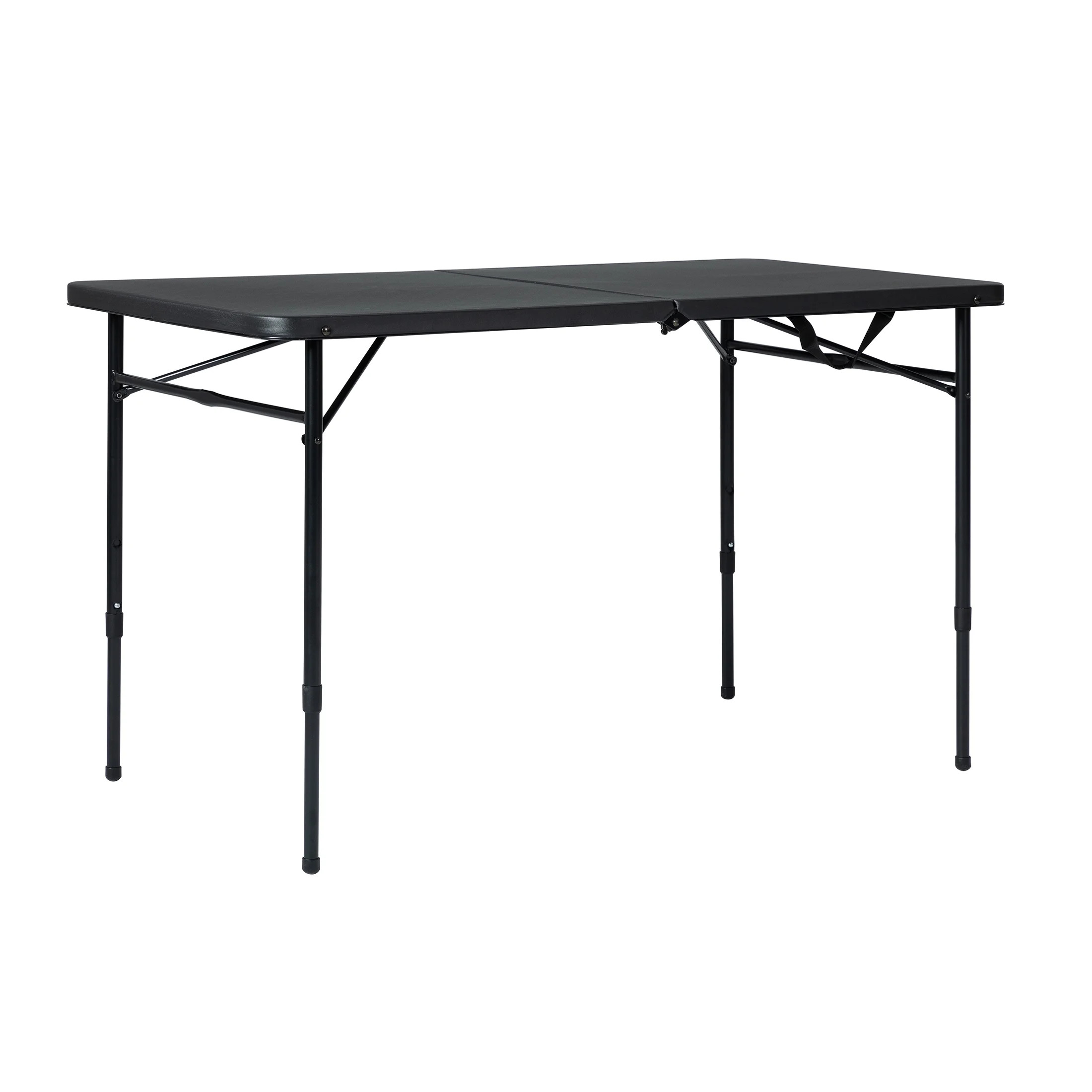 Mainstays 4 Foot Fold-in-Half Adjustable Folding Table, Rich Black | Walmart (US)