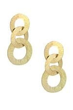 Interlocking Textured Circle Drop 18k Gold Plated Earrings | Ettika
