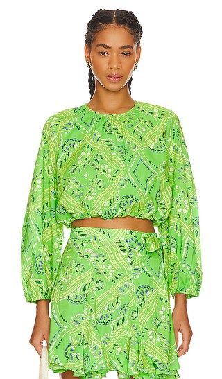 Azure Top in Lime Diamond Stitch | Revolve Clothing (Global)