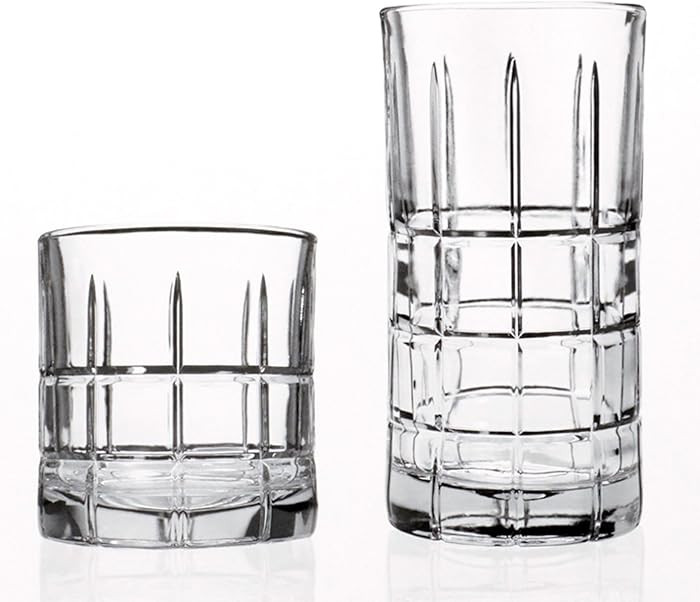 Anchor Hocking Manchester Drinking Glasses Set 16 Piece Set (8 Rocks Glasses & 8 Tumbler Glasses) | Amazon (US)