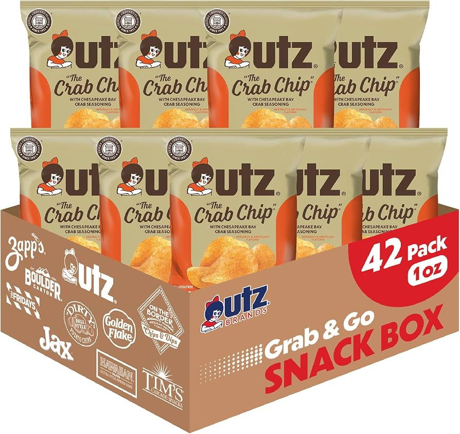 Utz Crab Chips 1 oz. Bags, 42 Count, Crispy Fresh Potato Chips, Perfect for Vending Machines, Ind... | Amazon (US)