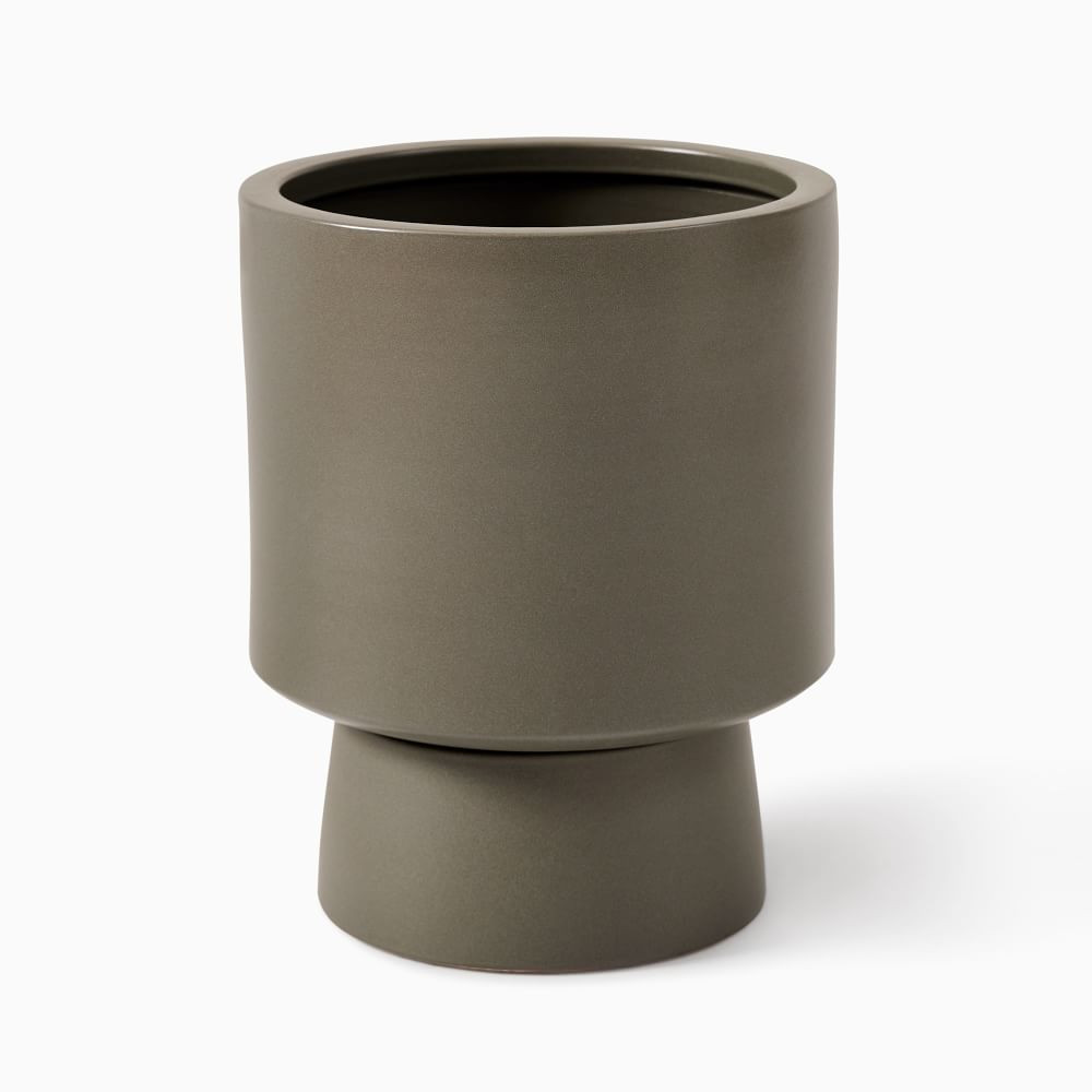 Bishop Ceramic Indoor/Outdoor Planter - Gray | West Elm (US)