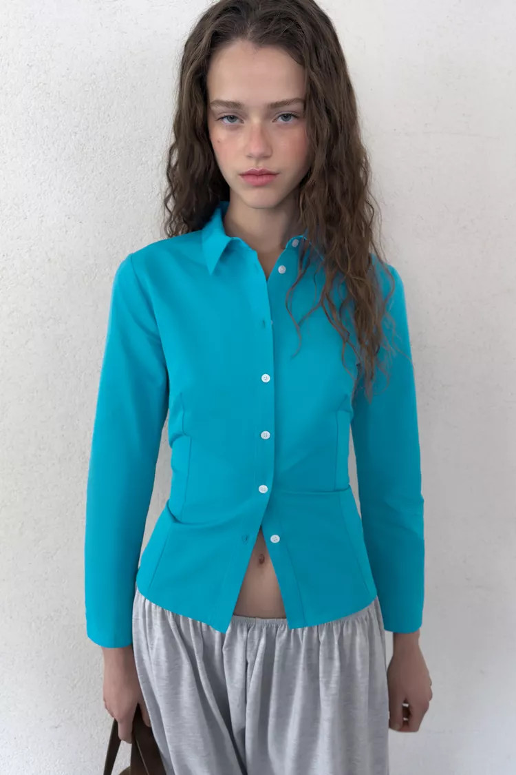 FITTED TAFFETA SHIRT | Zara US