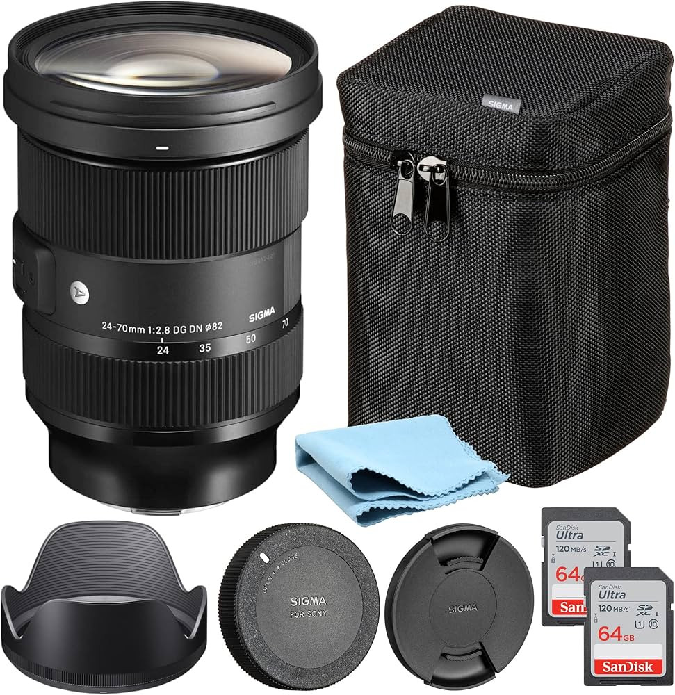 Sigma 24-70mm F2.8 Art for Sony Camera Bundle with Sony 24-70 Sigma Lens, Lens Front and Rear Cap... | Amazon (US)