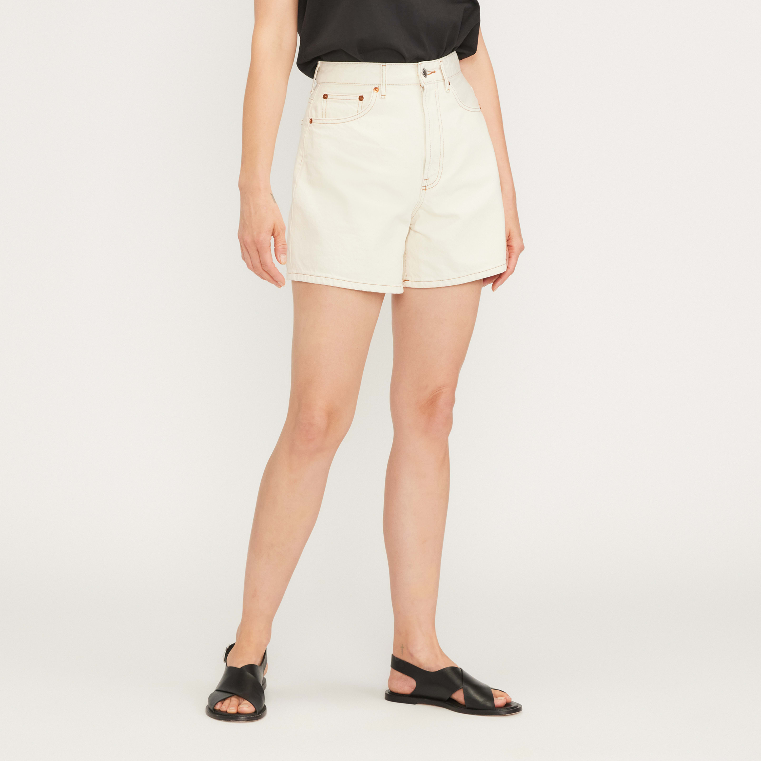 Women's A-Line Denim Short by Everlane in Ecru, Size 31 | Everlane