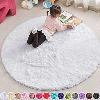 PAGISOFE Extra Soft Round Rug White Circle Rugs for Bedroom Fluffy Carpets and Shaggy Rugs Small ... | Amazon (US)
