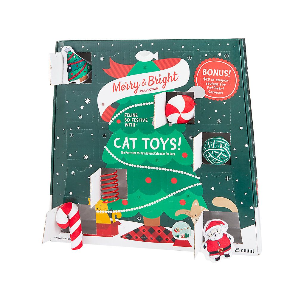 Merry & Bright™ Holiday Cat Advent Calendar with 25 Holiday-Themed Cat Toys | PetSmart
