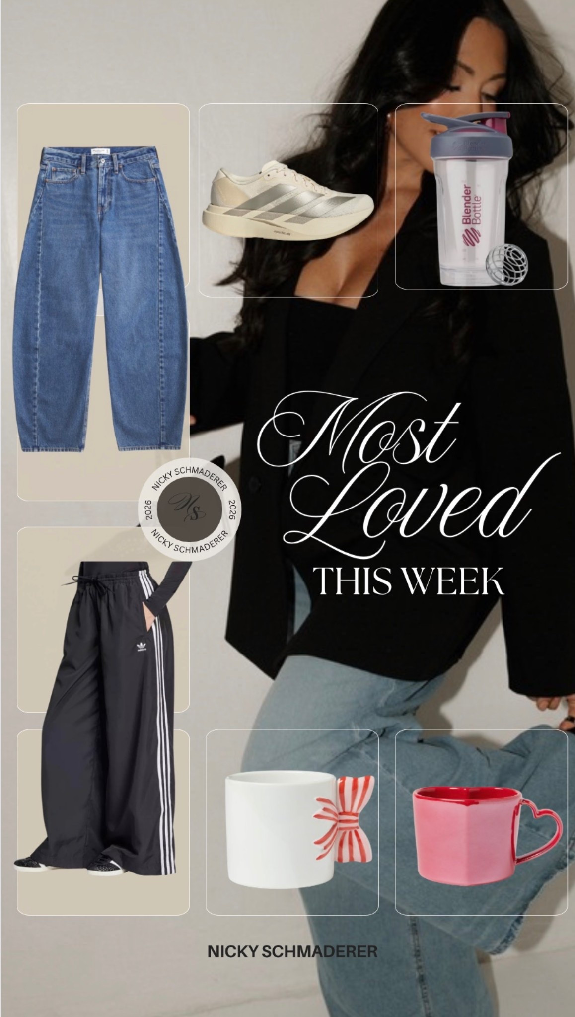 This weeks favorites! 
Abercrombie barrel jeans on sale
Target valentines mugs
Blender bottle at target 
Adidas wide leg track pants on sale 
Adidas sneakers 


#LTKSaleAlert #LTKHome #LTKSeasonal