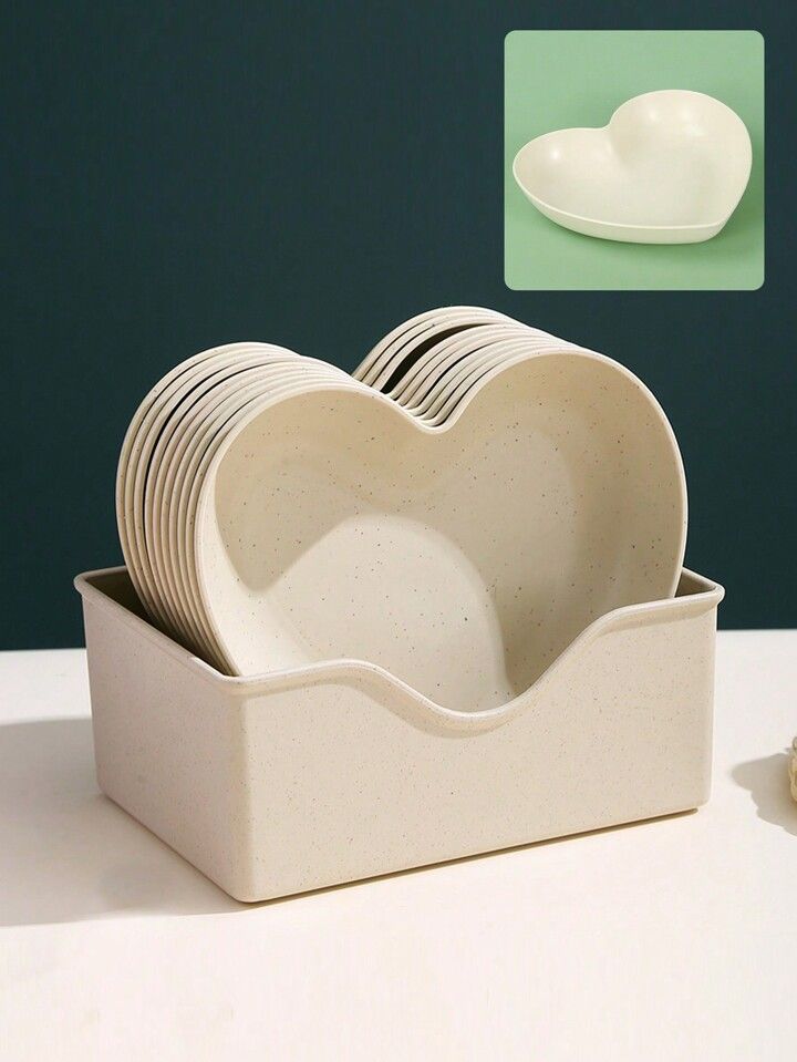 1pc/5pcs Heart-shaped Snack Dish For Candy, Fruit, Creative Tableware Plate | SHEIN