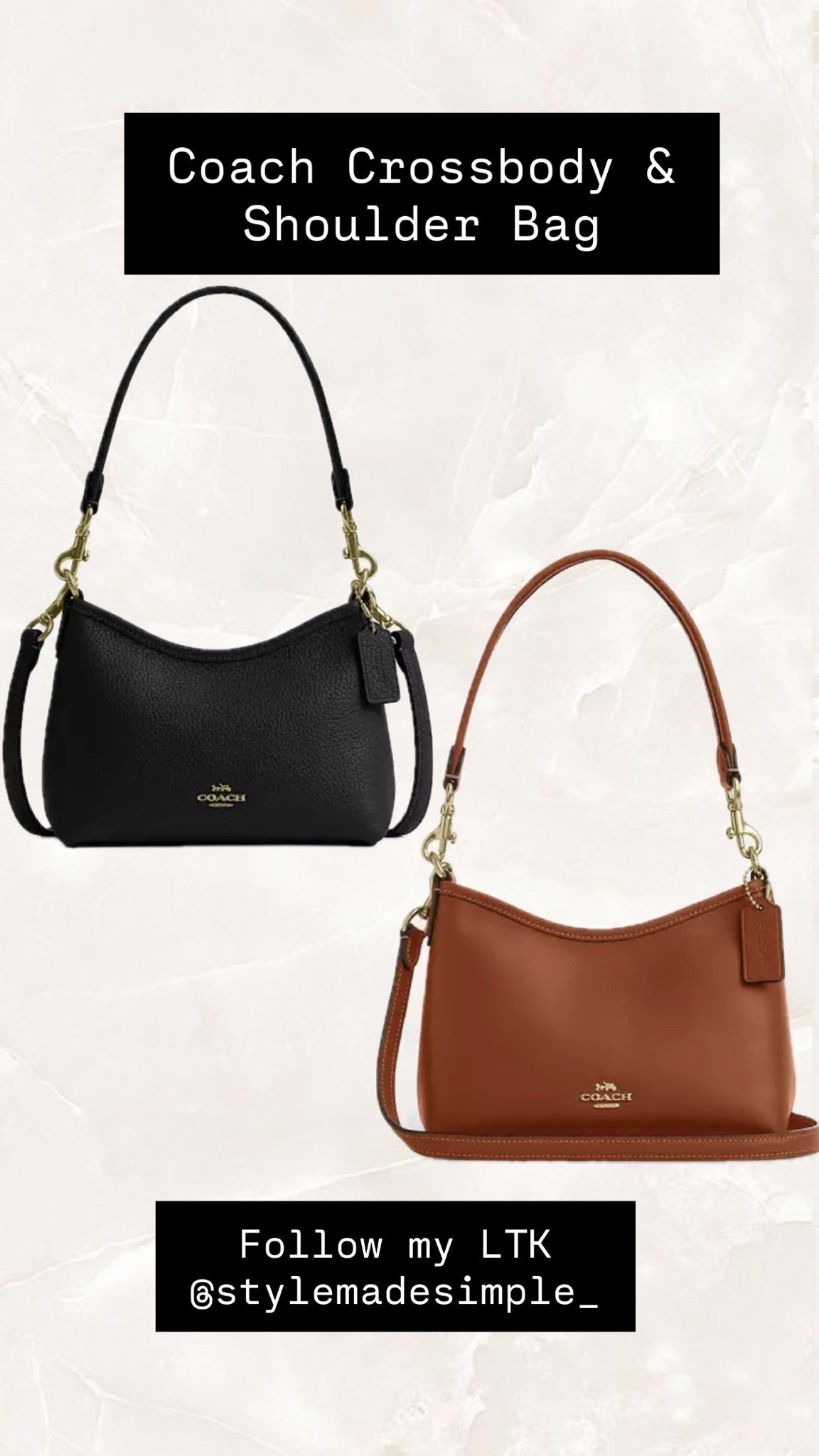 Coach black and camel brown crossbody and coach shoulder bags for women

#LTKMothersDay #LTKootd #LTKmomlife