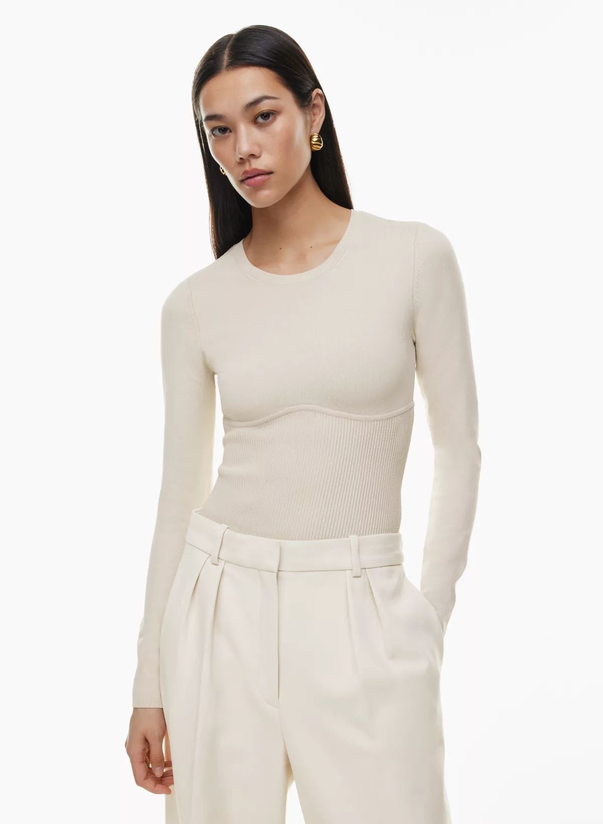 SCULPT KNIT EMPIRE LONGSLEEVE | Aritzia