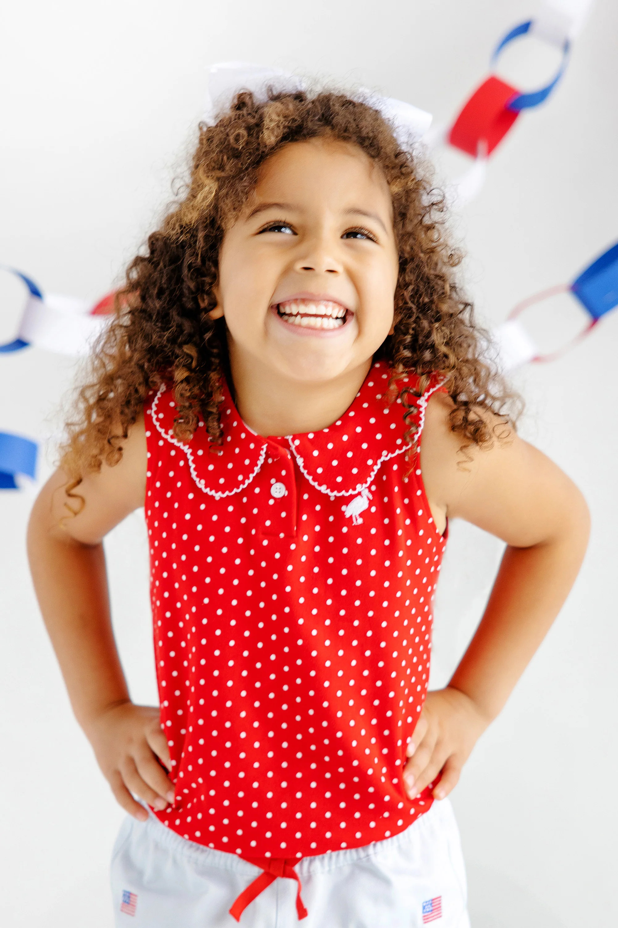 Paige's Playful Polo - Richmond Red & Worth Avenue White Micro Dot | The Beaufort Bonnet Company