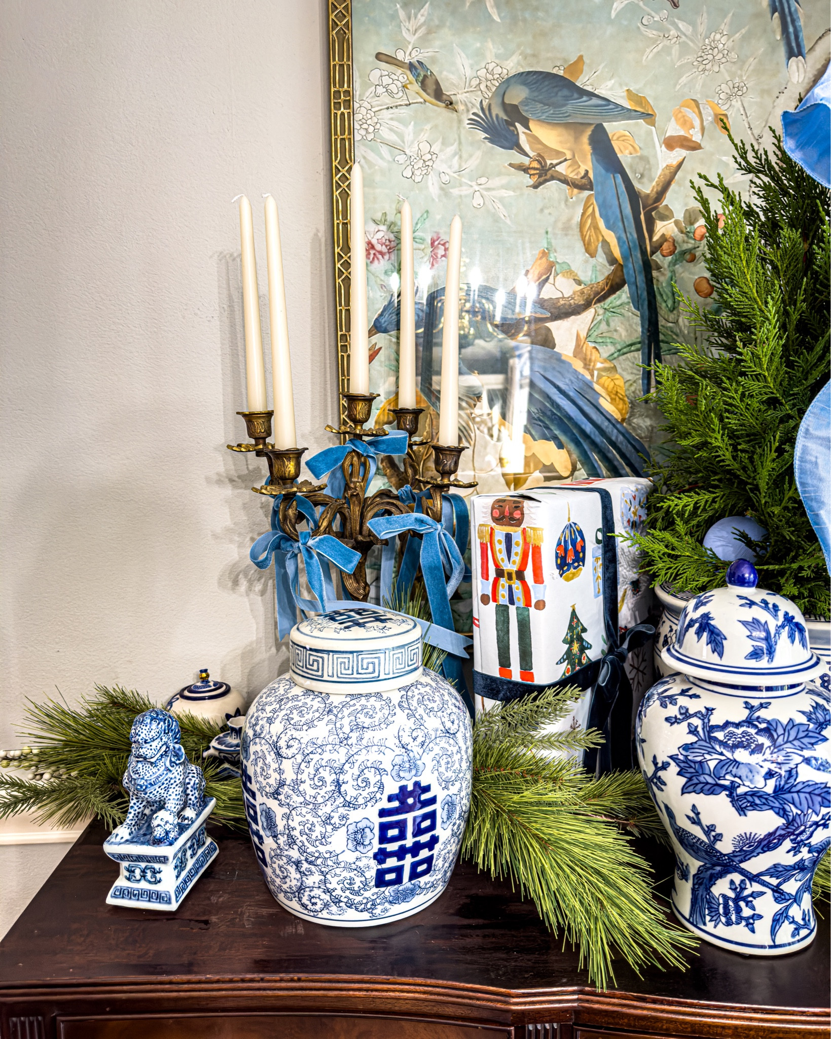 Christmas wrapping paper, Grandmillennial Christmas decor, blue and white home, blue and white decor, grandmillennial wrapping paper

#LTKHoliday #LTKhome