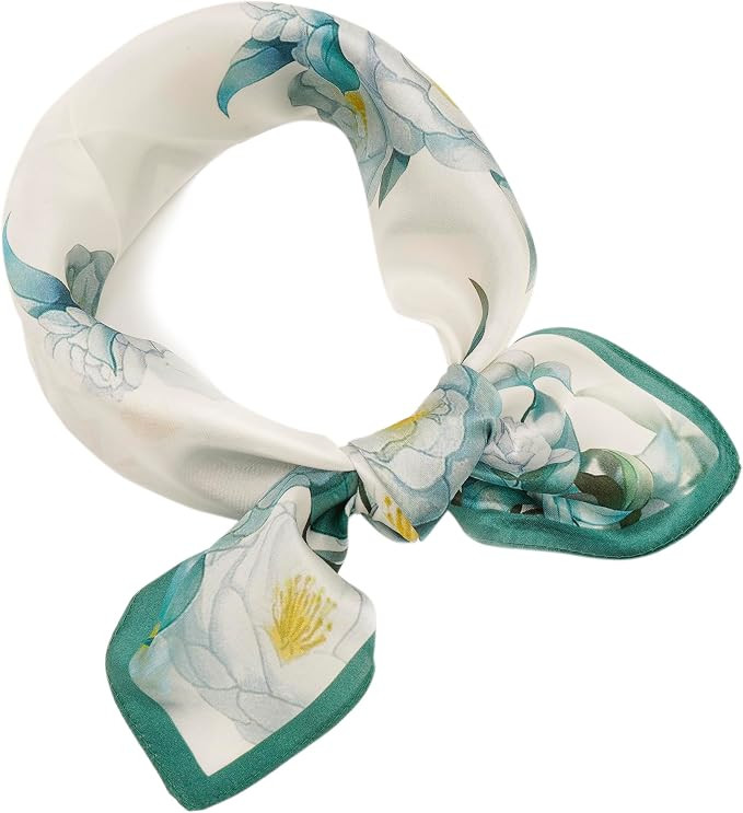 YOUR SMILE 100% Mulberry Silk Neck Scarf 21"x21" Small Square Head Scarves Hair Wraps for Women G... | Amazon (US)
