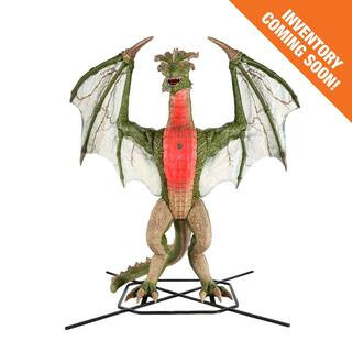 Home Accents Holiday 8 ft. Wide Gruesome Grounds Giant-Sized Color Changing Animated LED Wyvern H... | The Home Depot
