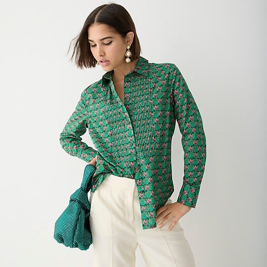 Slim-fit organic cotton tuxedo shirt in Liberty® Tudor tulip fabric | J.Crew US