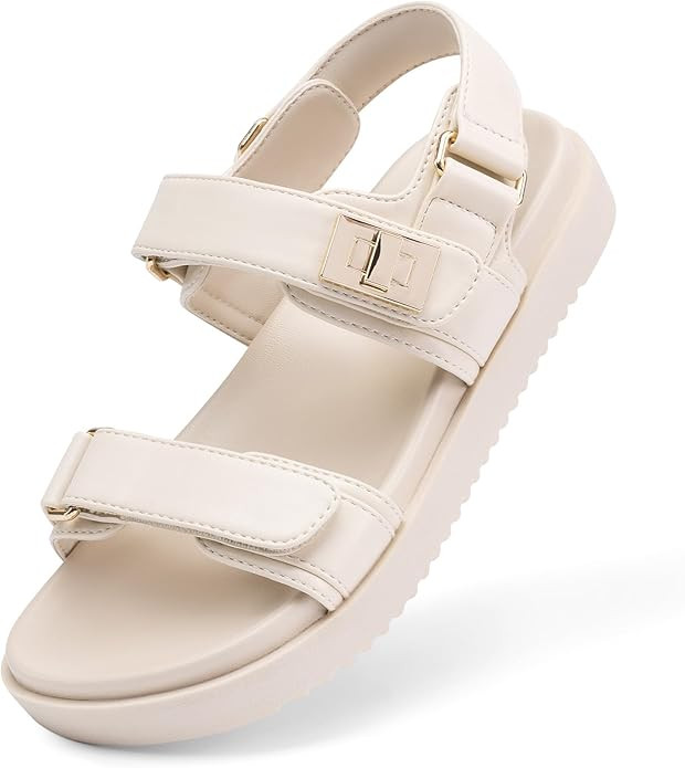 DREAM PAIRS Girls Sandals Casual Open Toe Two Adjustable Strapped Sandals with Hook and Loop for ... | Amazon (US)