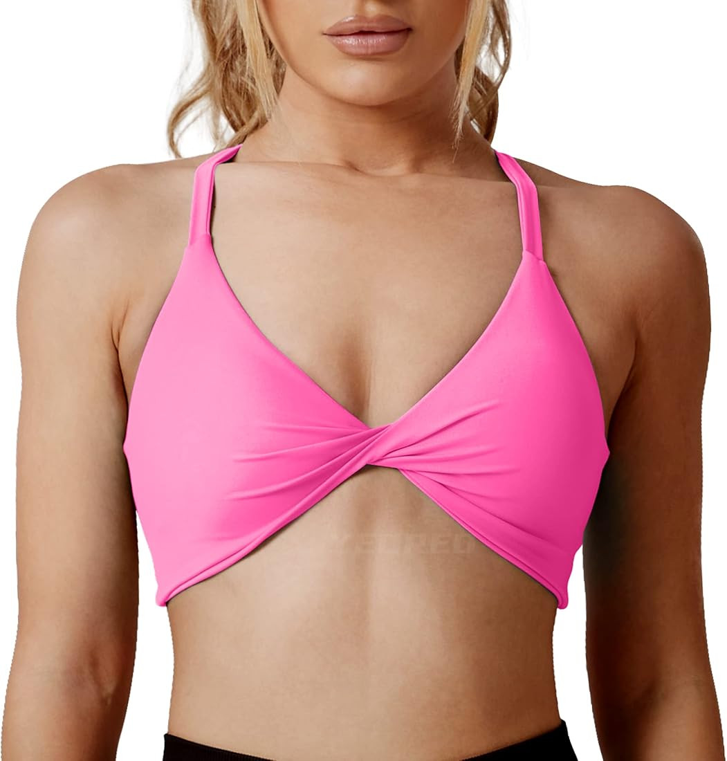 YEOREO Women Sports Bra Padded Criss Cross Back Low Medium Impact Yoga Tank Tops | Amazon (CA)