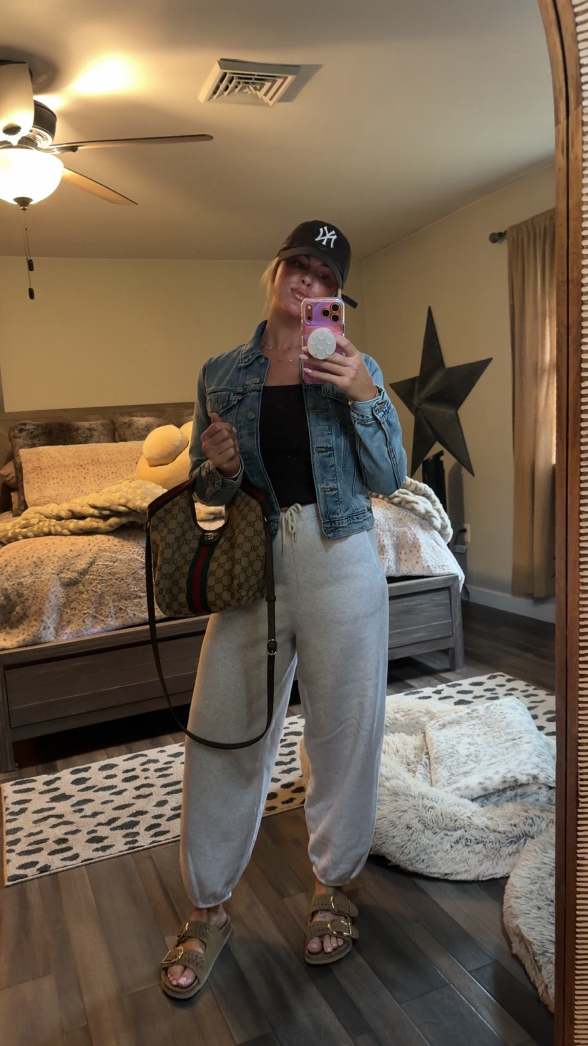 Medium in jacket and top small in joggers sandals run tts
