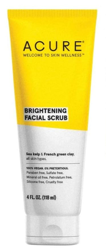 Acure Brightening Facial Scrub |100% Vegan |For A Brighter Appearance | Sea Kelp & French Green C... | Amazon (US)