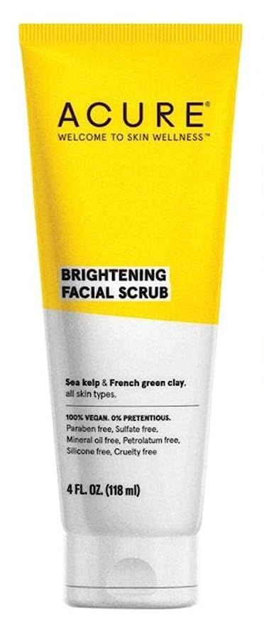 Acure Brightening Facial Scrub |100% Vegan |For A Brighter Appearance | Sea Kelp & French Green C... | Amazon (US)
