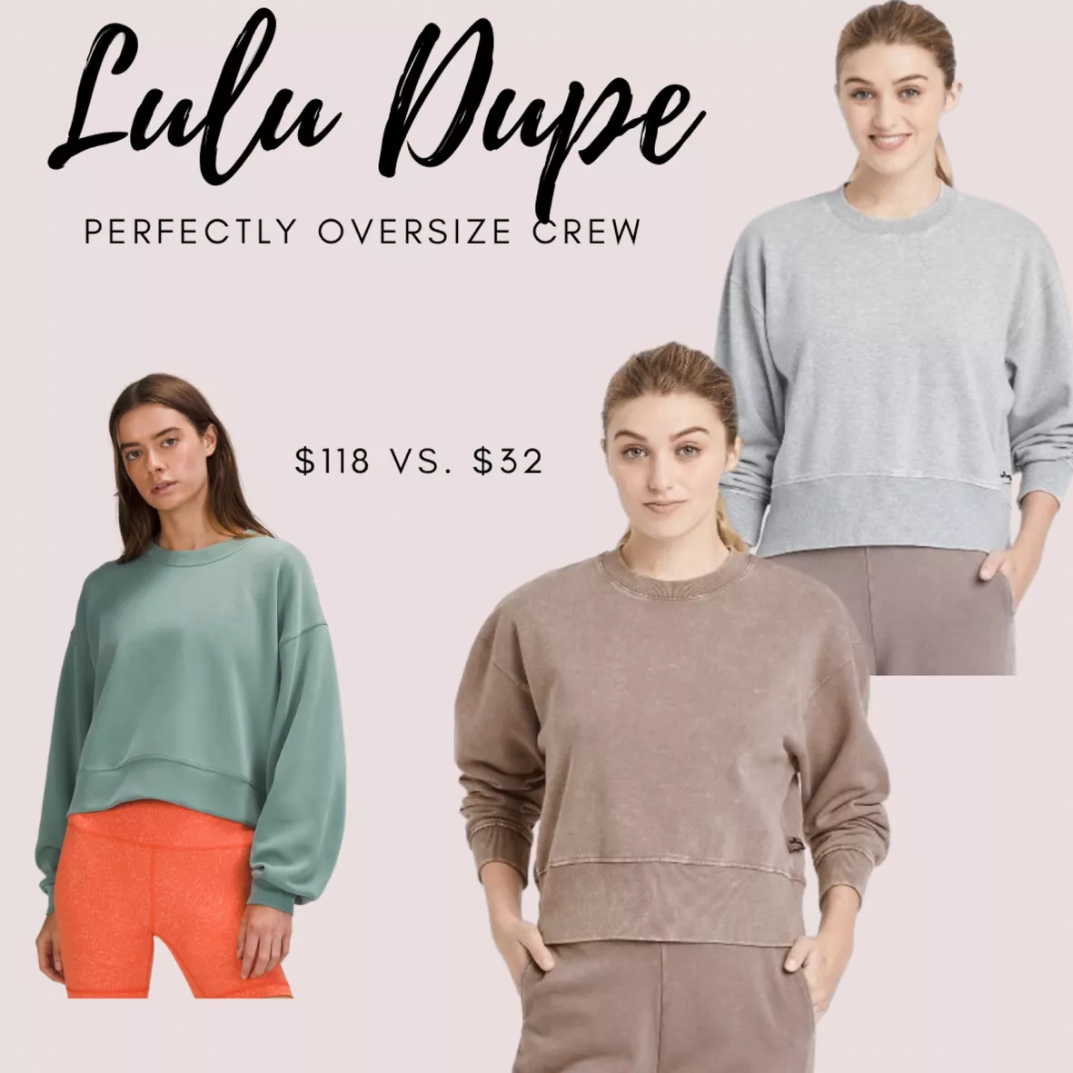 Did someone say dupe? Our Mckenna Pullover is the perfect dupe for the  Lululemon Softstreme Perfectly Oversized Cropped Crew + it's the