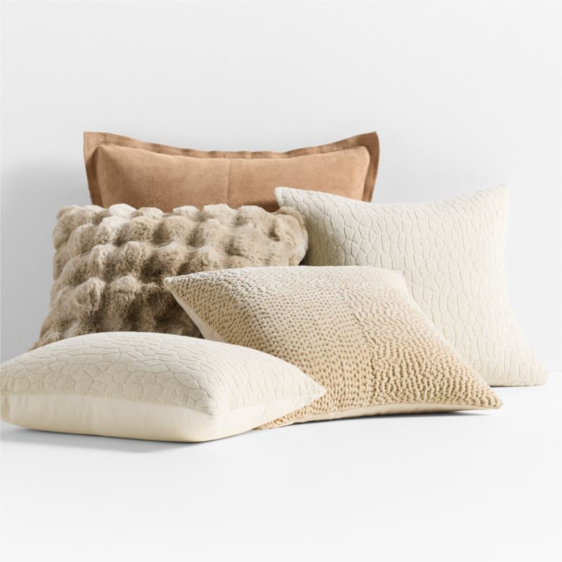 Textured Neutrals Throw Pillow Arrangement | Crate & Barrel | Crate & Barrel