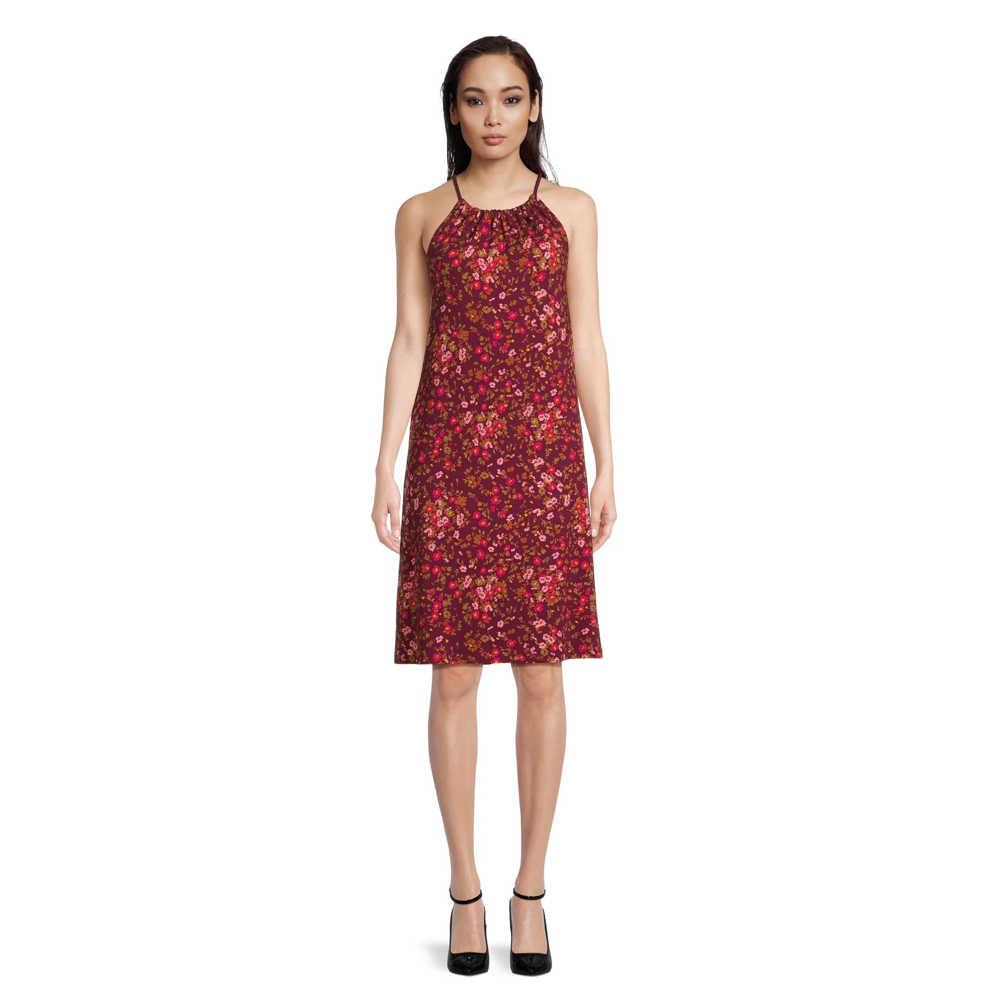 Time and Tru Women's Halter Knit Dress, Sizes XS-XXXL | Walmart (US)