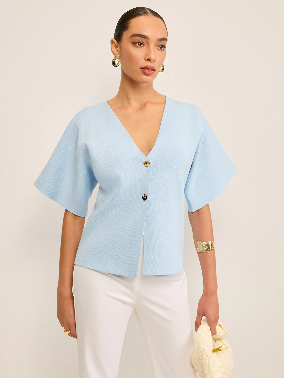 V-Neck Button Knit Cardigan | Commense