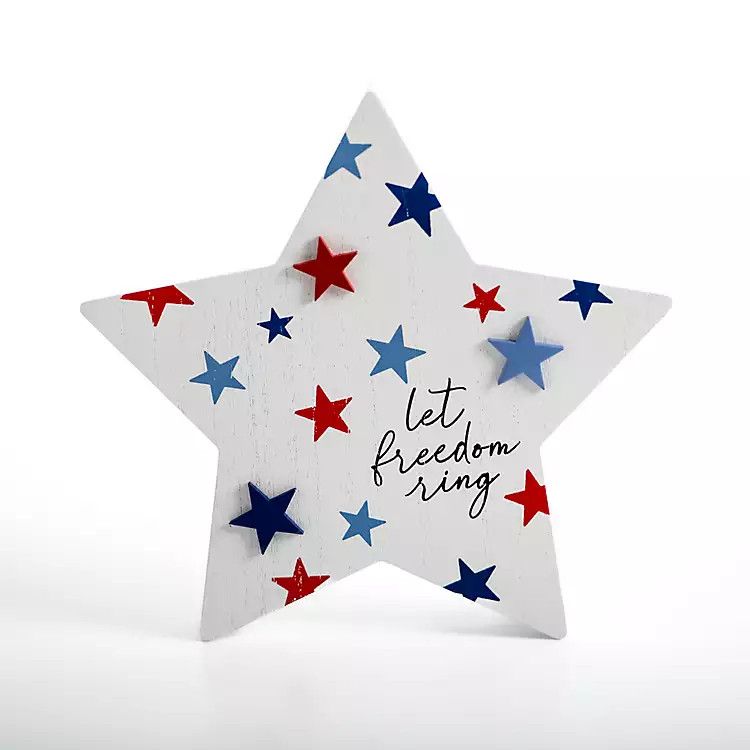 New! Let Freedom Ring Star Tabletop Sign | Kirkland's Home